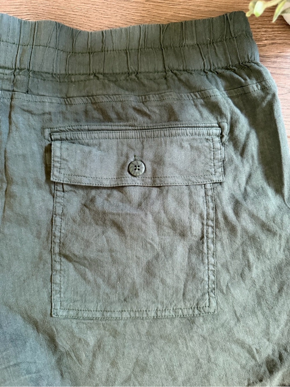 KUT From The Cloth Women’s Elastic Waist Pull-On Shorts in Olive Green Size XL - Picture 5 of 7